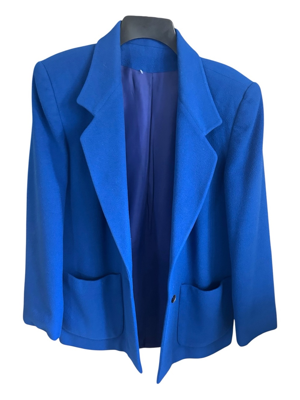 GANT 100% Cashmere Single-Button Blazer Jacket Striking Royal Cobalt Blue